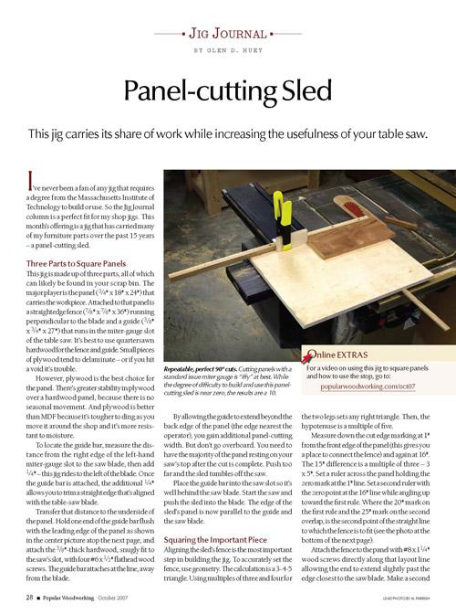 Jig Journal: Simple Panel-cutting Sled