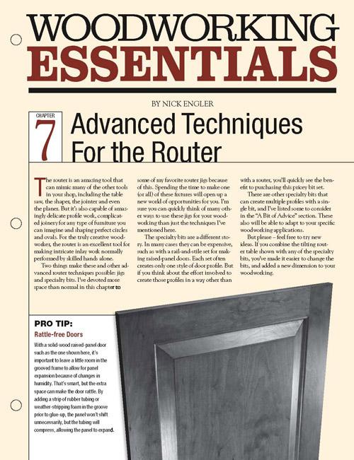 Woodworking Essentials Ch 7: Advanced Router Techniques