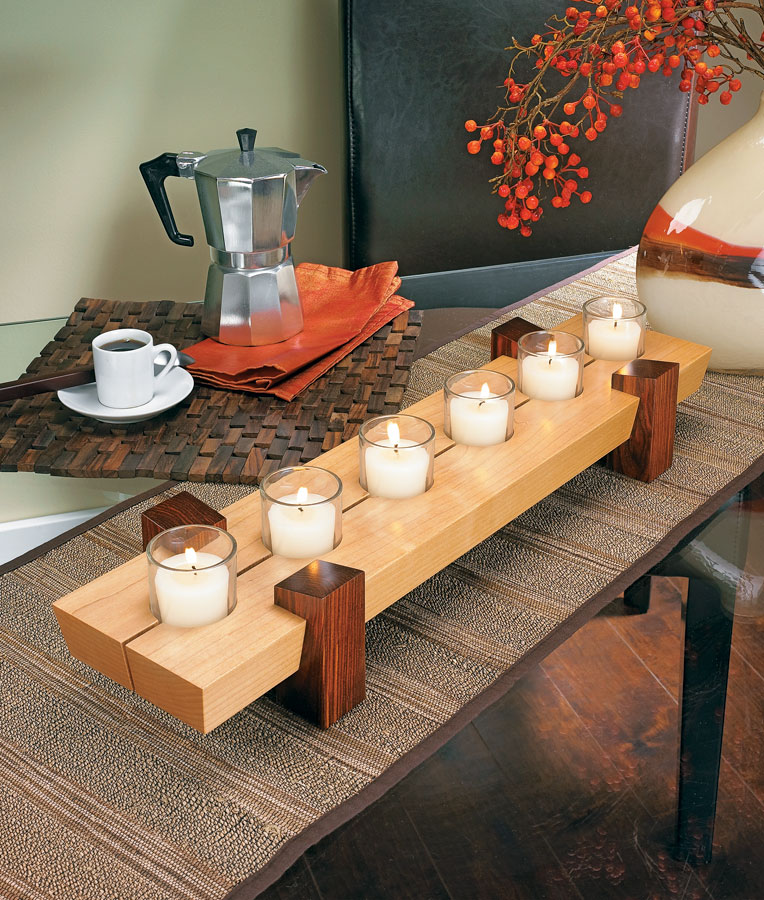 b'You can build this candle stand in just a few hours using pieces from the scrap bin and a few simple table saw techniques.'