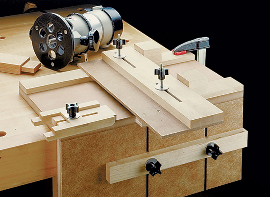 b'All you need is a router and this simple jig to rout tenons quickly and accurately.'